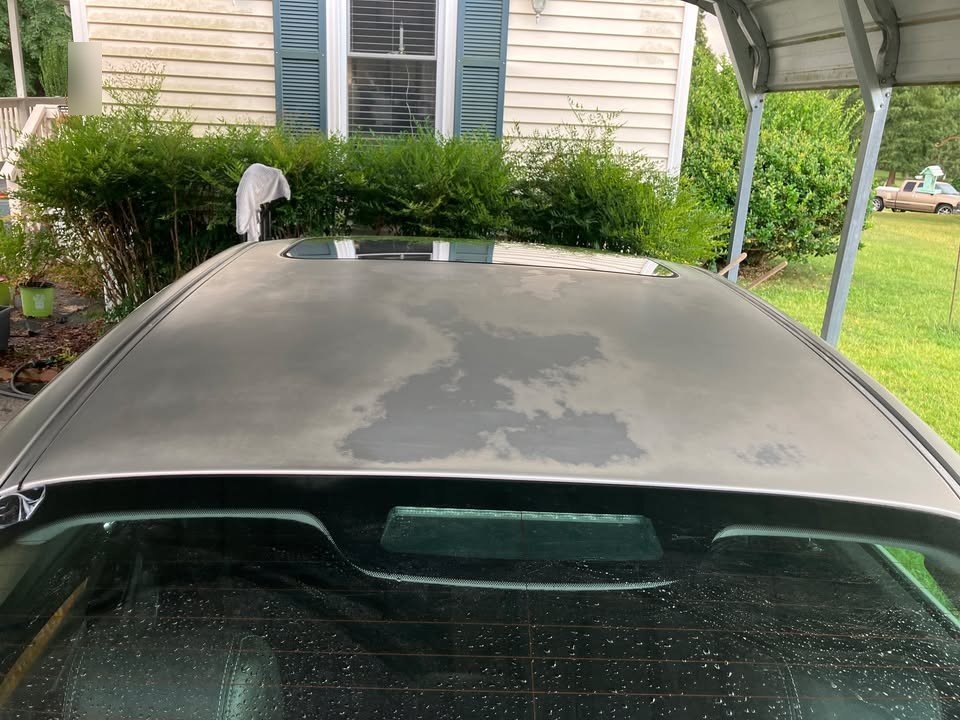 Faded, oxidized car roof that needed protection